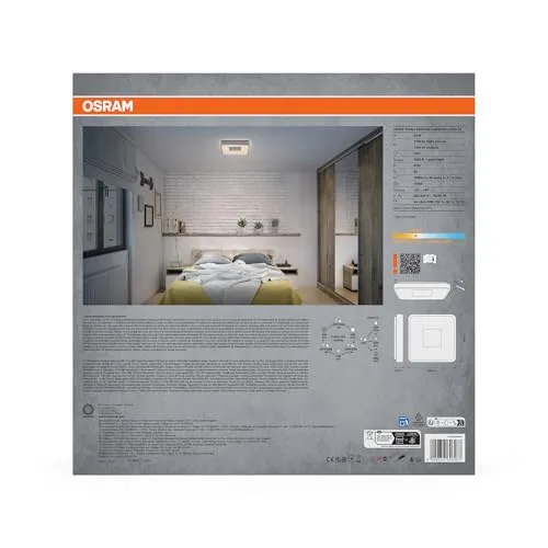 OSRAM ▫️ Luz de teto LED ORBIS Piana 380 mm, 24 W, 3000 K branco quente, Click-DIM, Prateada, Metal, IP20 3