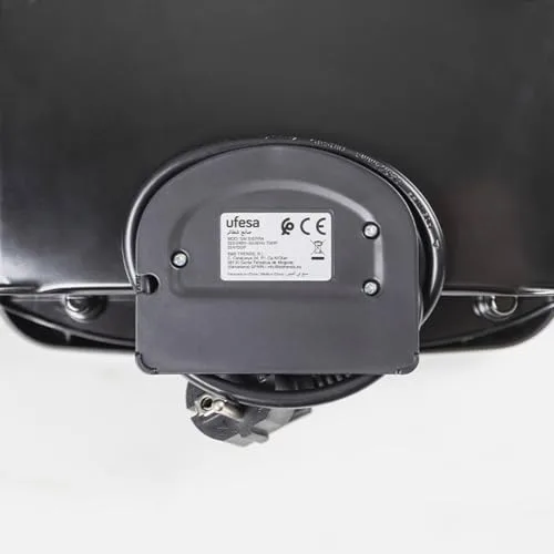 Ufesa ▫️ Sanduicheira Thor Compacta 750 W, placas de grelhar antiaderentes, capacidade para 2 paninis, controlo automático da temperatura, armazenamento vertical, sem PFOA, cozinha saudável, sistema de arrumação de cabos 6