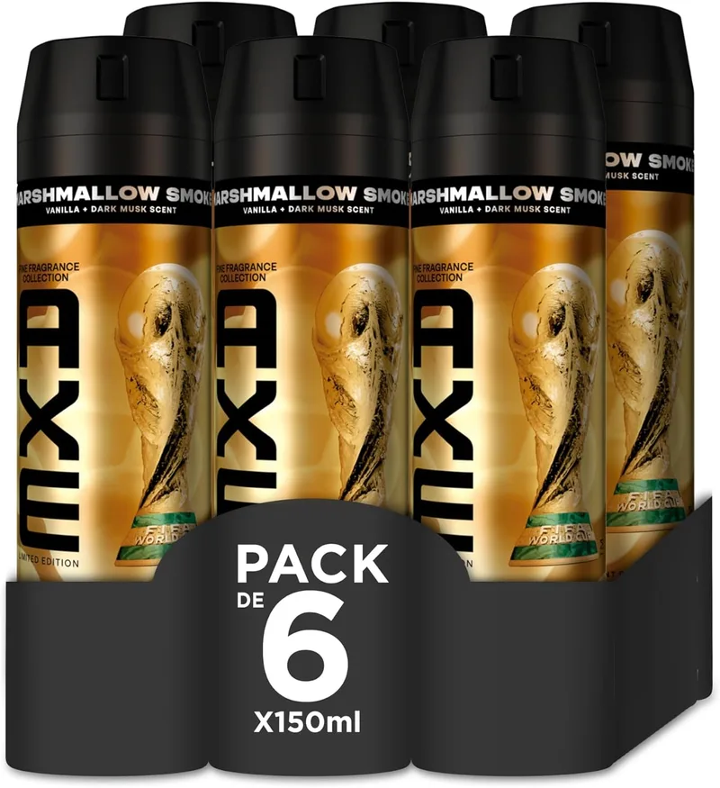 AXE ▫️ Desodorizante em aerossol coleção Marshmellow Smoke, 150 ml x 6