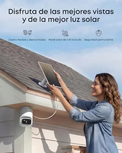 eufy Security ▫️ eufyCam C37 Câmara de vigilância Wi-Fi para exterior 2K com painel solar 3
