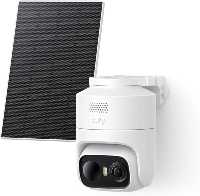 eufy Security ▫️ eufyCam C37 Câmara de vigilância Wi-Fi para exterior 2K com painel solar