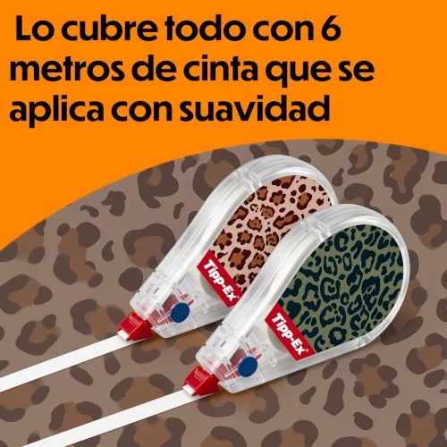 BIC ▫️ Coleção Leopardo e Tipp-Ex – 8 unidades: canetas esferográficas de ponta média (1,0 mm), sublinhador de ponta biselada e fitas corretoras (6 m x 5 mm) com desenhos aleatórios. 5