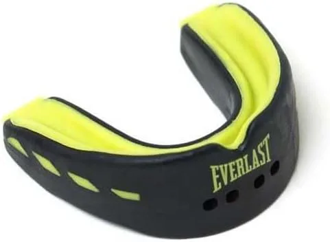 Everlast ▫️ Evershield - Protetor bucal duplo, protetor de gengivas com absorção de impactos e estrutura de duas camadas, design para ferver e morder, canal de respiração central e estojo de armazenamento, equipamento