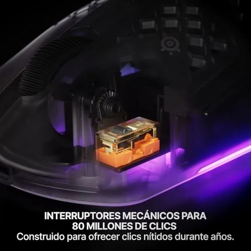 SteelSeries ▫️ Aerox 3 Wireless Gen 2: Rato para jogos de 68 g, Taxa de amostragem: 4K, Sensor ótico: 26 000 dpi, Bateria: 200 h, Classificação IP54, 80 milhões de cliques, RGB, patins 100% PTFE, Shadow 6
