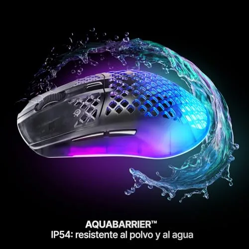 SteelSeries ▫️ Aerox 3 Wireless Gen 2: Rato para jogos de 68 g, Taxa de amostragem: 4K, Sensor ótico: 26 000 dpi, Bateria: 200 h, Classificação IP54, 80 milhões de cliques, RGB, patins 100% PTFE, Shadow 7