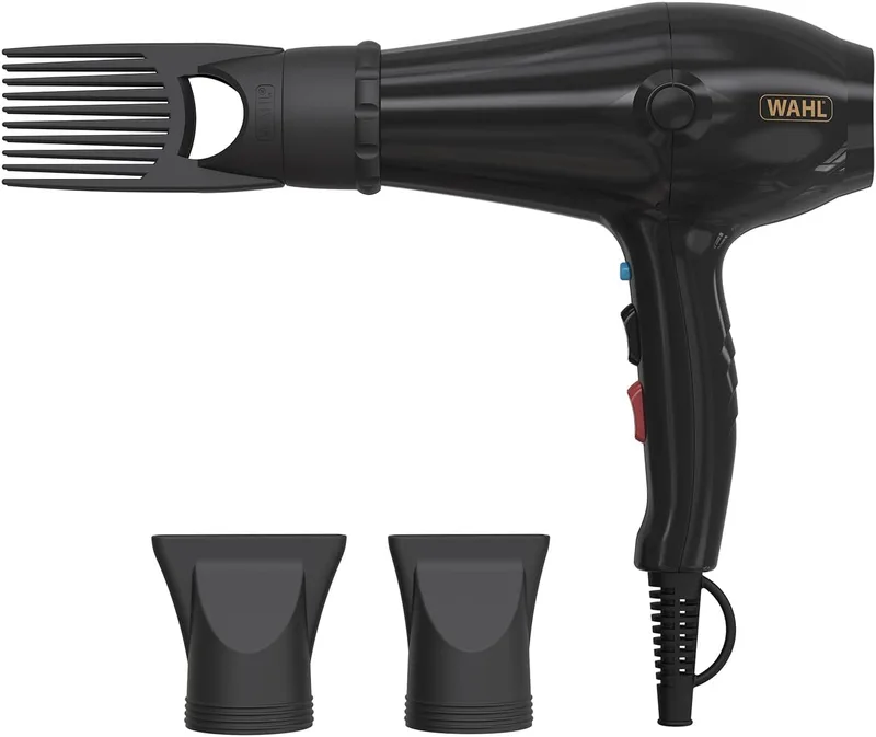 Wahl ▫️ PowerPik 5000 Hairdryer, Secador de cabelo, acessório Pik, secador para cabelo afro, cabelo afro-caribenho, três níveis de calor, secagem anti-frizz