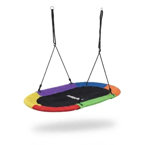 Relaxdays ▫️ Balanço em forma de ninho oval, para crianças e adultos, 300 kg, XXL para várias crianças, 150 x 80 cm, multicolorido 7