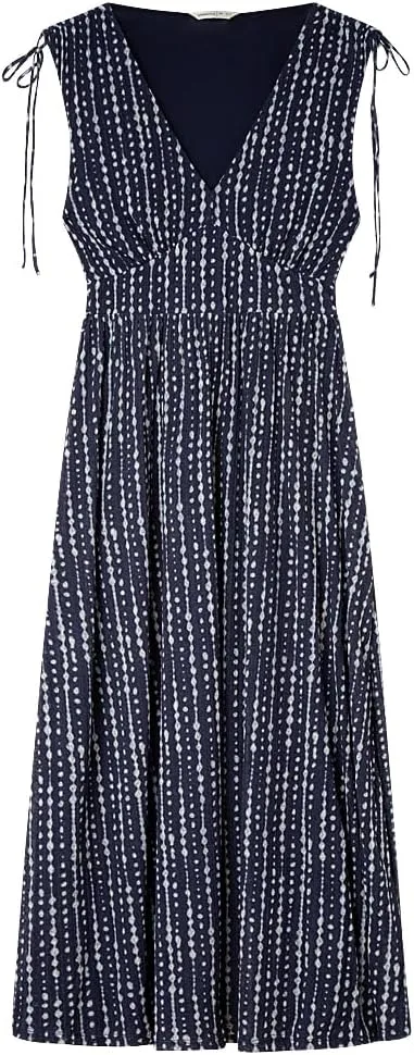 SPRINGFIELD ▫️ Vestido comprido com ombros franzidos Vestido feminino