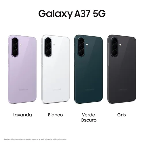 Samsung ▫️ Galaxy A37 5G, 256 GB, Telemóvel fino com IA, 8 GB, câmara grande angular de 50 MP, autonomia de 2 dias, bateria de 5000 mAh, IP68, garantia do fabricante de 3 anos + 1 ano extra, cor verde escuro (versão espanhola) 2