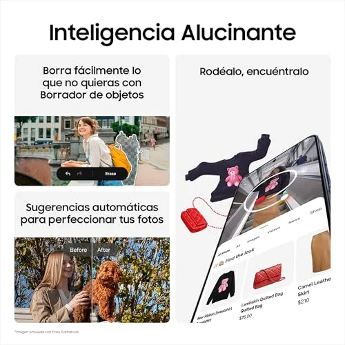 Samsung ▫️ Galaxy A37 5G, 256 GB, Telemóvel fino com IA, 8 GB, câmara grande angular de 50 MP, autonomia de 2 dias, bateria de 5000 mAh, IP68, garantia do fabricante de 3 anos + 1 ano extra, cor verde escuro (versão espanhola) 4