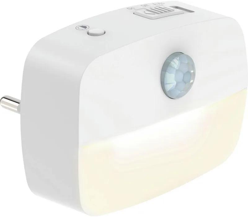 Ansmann ▫️ Luz noturna com sensor de movimento e função crepuscular, tomada LED, segurança para crianças e função de poupança de energia, 3 níveis de luminosidade