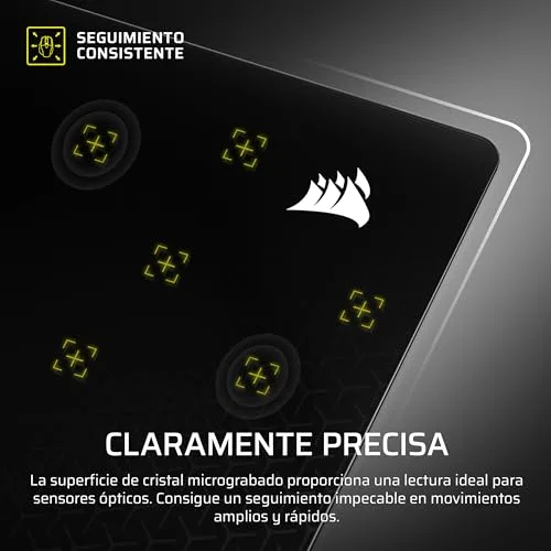Corsair ▫️ Tapete de rato para jogos de precisão MM Glass – Grande – Preto 5