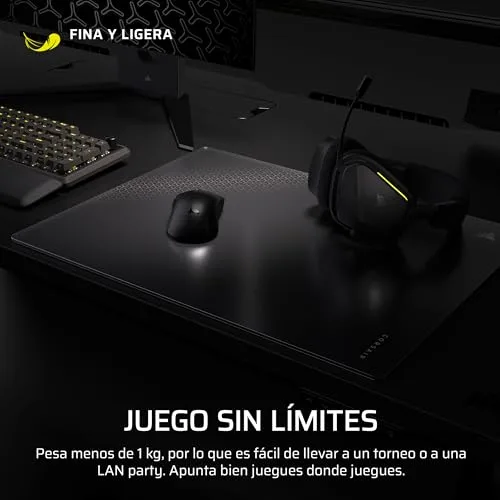 Corsair ▫️ Tapete de rato para jogos de precisão MM Glass – Grande – Preto 7