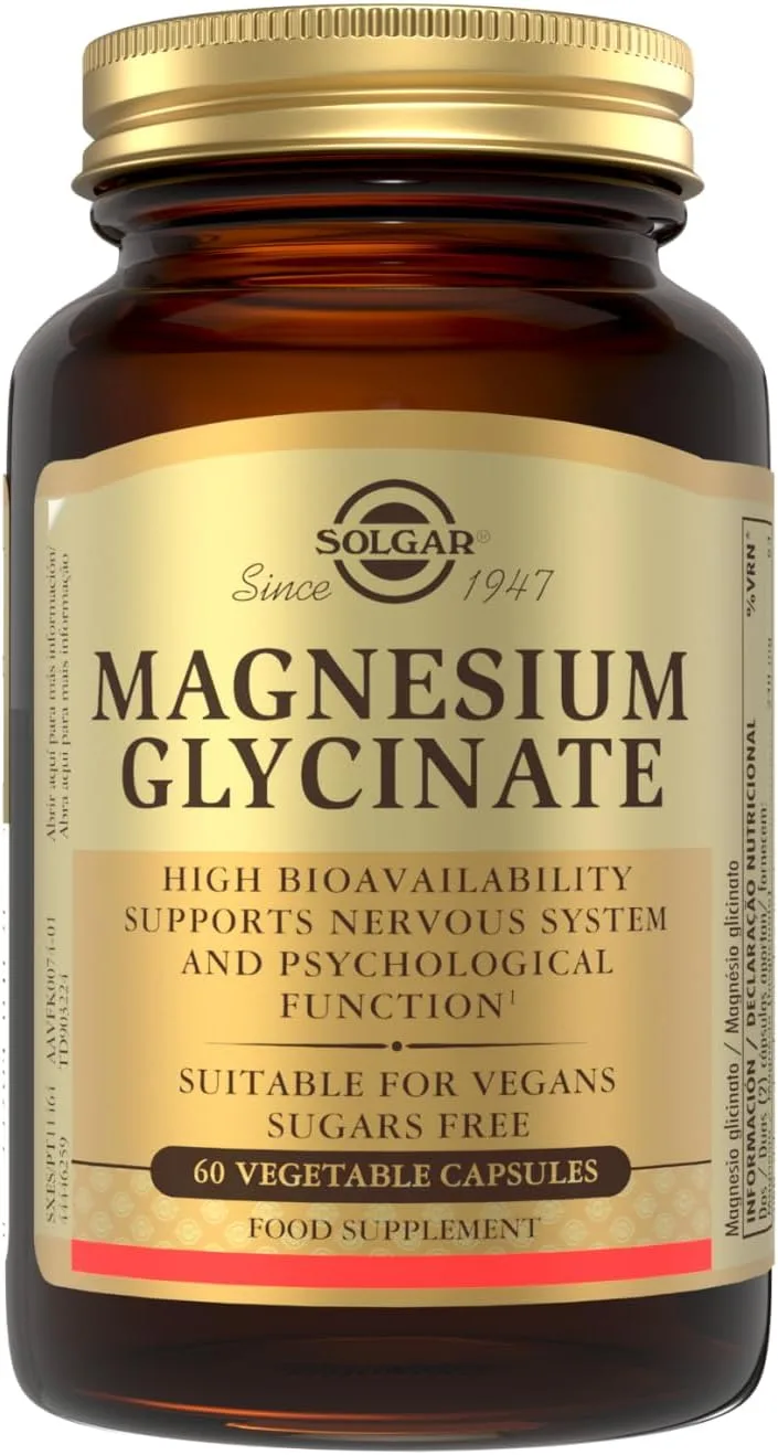 Solgar ▫️ Bisglicinato de Magnésio 240 mg | Biodisponibilidade e Absorção Elevadas | Reduz a Fadiga e Apoia o Sistema Nervoso | 100% Quelatado | Vegan | 60 Cápsulas Vegetais