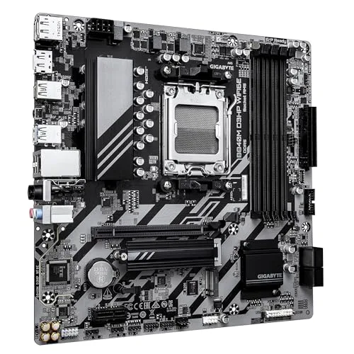 Gigabyte Technology ▫️ Placa-mãe GIGABYTE B840M D3HP WIFI6E – Processadores AMD Ryzen 9000, VRM de 8+2+2 fases, até 8200 MHz DDR5 (O.C.), 2× M.2 PCIe 4.0, Wi-Fi 6E, LAN 1 GbE, USB 3.2 Gen 2 3