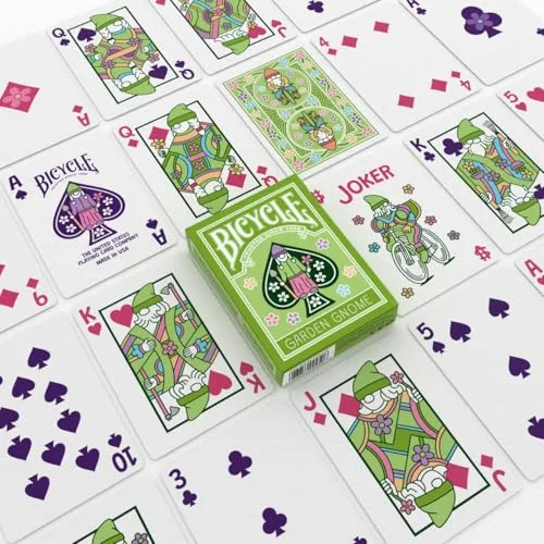 Bicycle ▫️ Garden GNOME – Baralho de cartas de póquer, magia e colecionismo – Design com gnomos, acabamento Premium Air Cushion 4