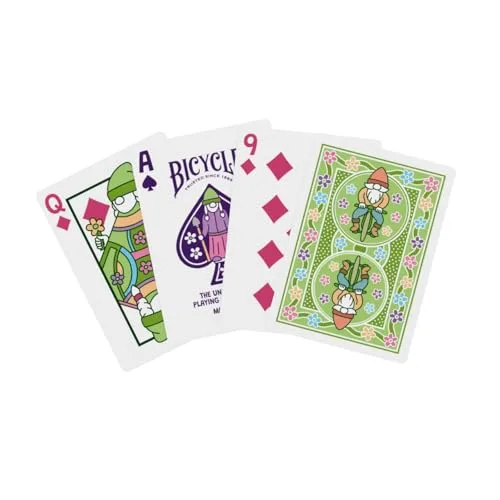 Bicycle ▫️ Garden GNOME – Baralho de cartas de póquer, magia e colecionismo – Design com gnomos, acabamento Premium Air Cushion 5