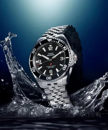 Timex ▫️ Relógio analógico de quartzo para homem Deep Water Arctic com bracelete em aço inoxidável 6