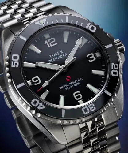 Timex ▫️ Relógio analógico de quartzo para homem Deep Water Arctic com bracelete em aço inoxidável 7