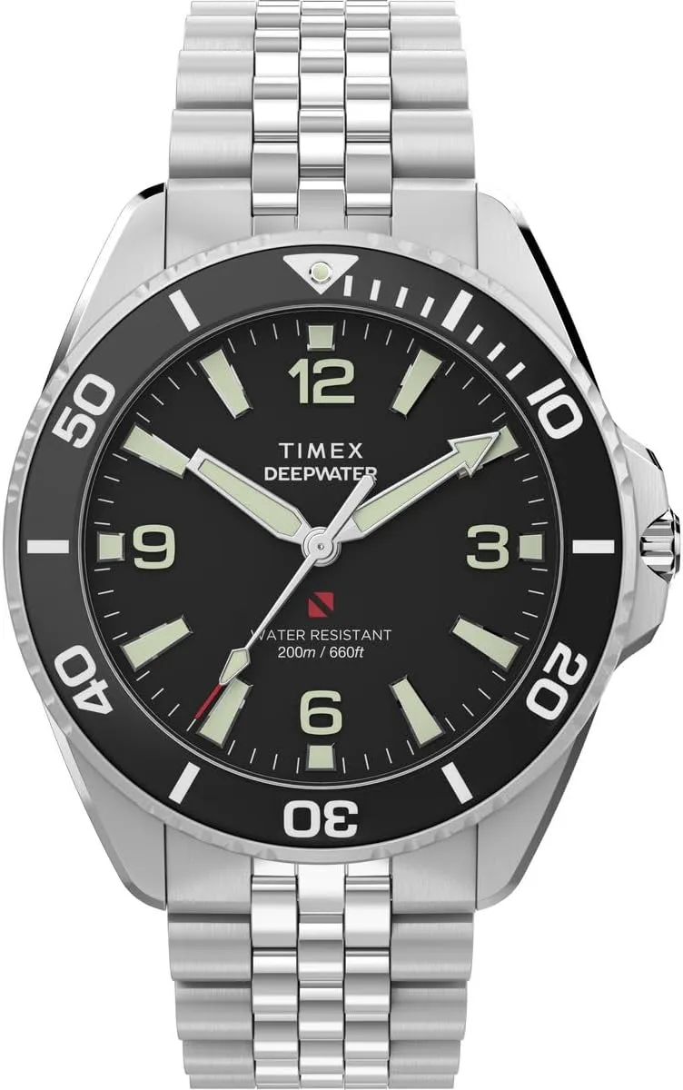 Timex ▫️ Relógio analógico de quartzo para homem Deep Water Arctic com bracelete em aço inoxidável