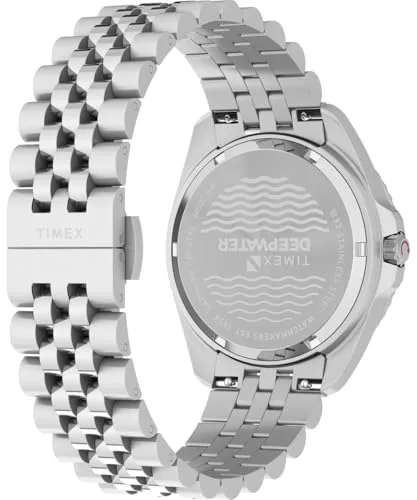 Timex ▫️ Relógio analógico de quartzo para homem, modelo Deep Water Arctic, com bracelete em aço inoxidável 6
