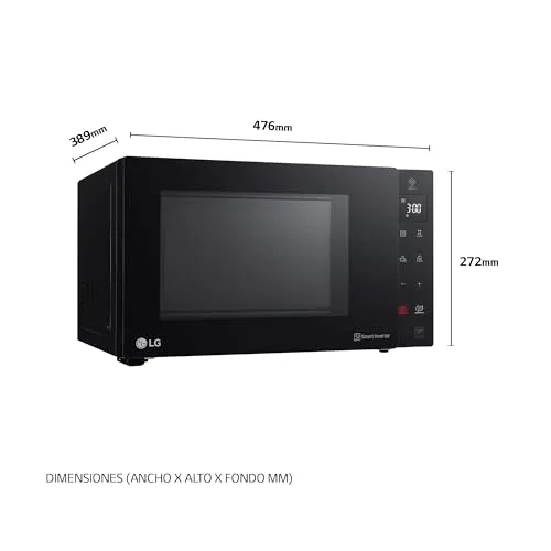 LG ▫️ MH6535GIS - Micro-ondas com grelhador NeoChef, capacidade de 25 L, 1000 W, Smart Inverter, painel tátil LED, EasyClean, cozedura uniforme e bloqueio de segurança para crianças, preto 2
