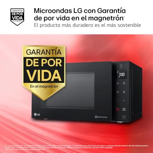 LG ▫️ MH6535GIS - Micro-ondas com grelhador NeoChef, capacidade de 25 L, 1000 W, Smart Inverter, painel tátil LED, EasyClean, cozedura uniforme e bloqueio de segurança para crianças, preto 4