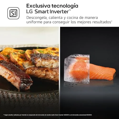 LG ▫️ MH6535GIS - Micro-ondas com grelhador NeoChef, capacidade de 25 L, 1000 W, Smart Inverter, painel tátil LED, EasyClean, cozedura uniforme e bloqueio de segurança para crianças, preto 6