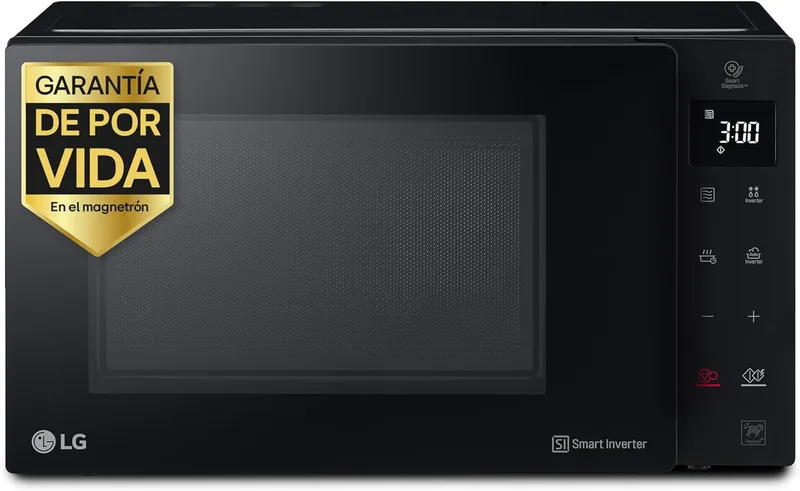 LG ▫️ MH6535GIS - Micro-ondas NeoChef com Grill, 25 L de Capacidade, 1000 W, Inversor Inteligente, Painel Táctil LED, EasyClean, Cozedura Uniforme e Bloqueio para Crianças, Preto
