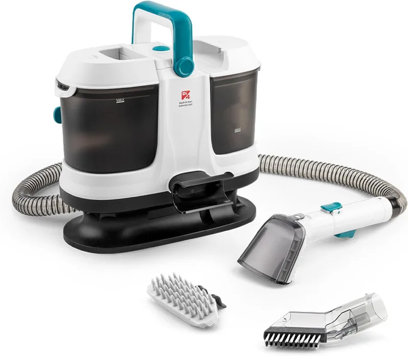 Di4 ▫️ Aspiroclean Essenza 600, aspirador de estofos, potência 600W, para líquidos e sólidos, 15 kPa, recipiente duplo, acessórios incluídos, ideal para sofás, tapetes, estofos e automóveis