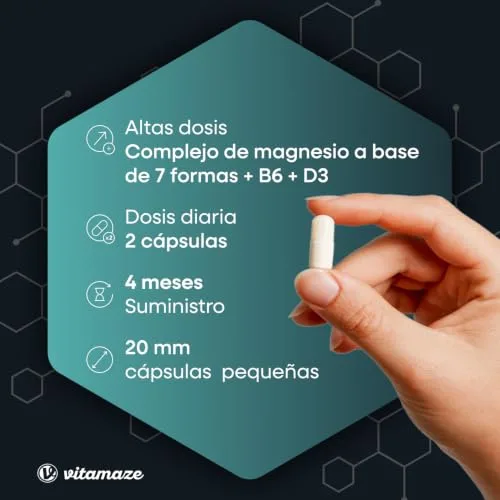 Vitamaze - amazing life ▫️ Vitamaze Complexo de Magnésio em 7 Formas com B6 e D3, 240 cápsulas (4 meses) 3