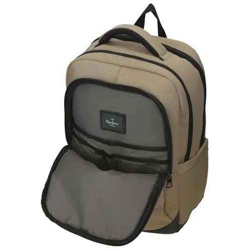 Pepe Jeans ▫️ Waltford Mochilas casuais, antracite, camel, com espaço para computador, vários compartimentos, poliéster, da Joumma Bags 6