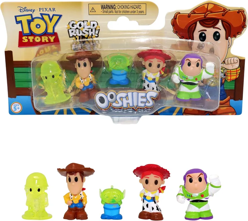 Giochi Preziosi ▫️ Ooshies Toy Story - Conjunto de 5 acessórios para lápis - Figuras colecionáveis da Disney Pixar para crianças, acessórios escolares, presentes e brindes para o regresso às aulas a partir dos 5 anos
