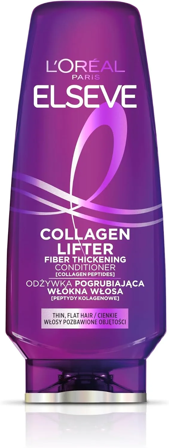 L'Oreal Paris ▫️ Elseve Collagen Lifter - Condicionador para cabelos finos sem volume com fibras capilares grossas, 200 ml