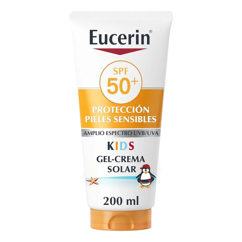 Eucerin ▫️ Sun Kids Sensitive Protect Gel-Creme FPS 50+ 200 ml - Novidade 2026