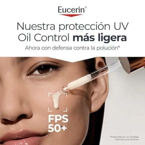 Eucerin ▫️ Sun Face Oil Control Soro Facial UV FPS 50+ 30 ml - Protetor solar facial FPS 50, leve e matificante - Soro com proteção solar FPS 50+ e complexo antipoluição - Invisível - Pele mista/oleosa 5