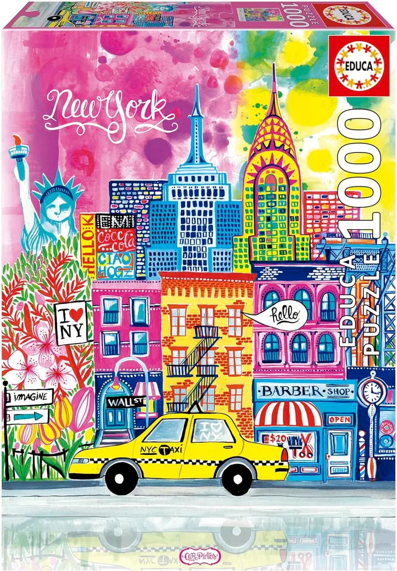 Educa ▫️ Nova Iorque por Car Pintos | Puzzle de 1000 peças para adultos | Tamanho: 48 x 68 cm | Idade 14+ (20558)