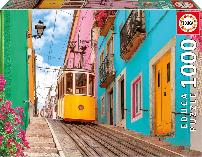Educa ▫️ Puzzle de 1000 peças para adultos | Lisboa colorida | Tamanho: 68 x 48 cm | Idade 14+ (20552)