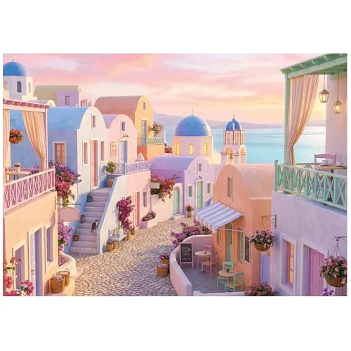 Educa ▫️ Puzzle «Santorini de Ensueno» de 1000 peças para adultos – Paisagem – Jogo 2