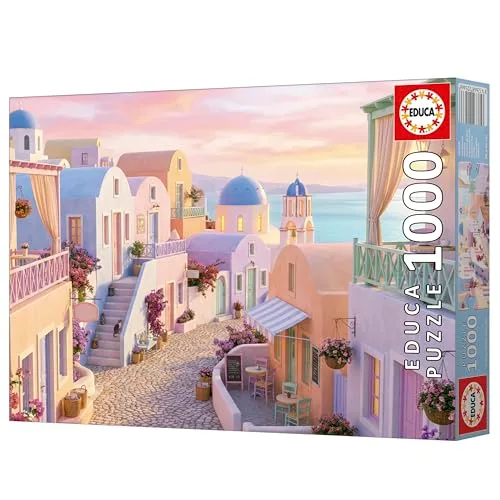 Educa ▫️ Puzzle «Santorini de Ensueno» de 1000 peças para adultos – Paisagem – Jogo 3