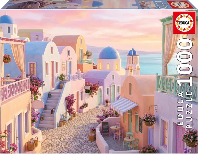 Educa ▫️ Puzzle «Santorini de Ensueno» de 1000 peças para adultos – Paisagem – Jogo