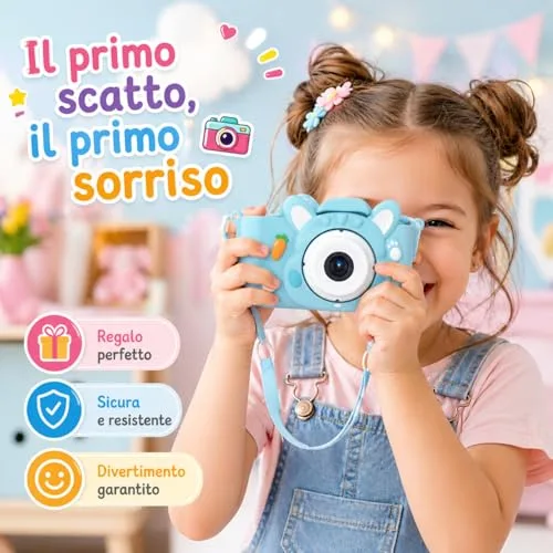 Paladin Pharma ▫️ KidsCamera Bibi, o Coelho 2K – Câmara fotográfica para crianças a partir dos 3 anos com cartão de memória de 4 GB incluído, fotos, vídeos, jogos e filtros – Primeira câmara digital, presente de aniversário para meninas 2