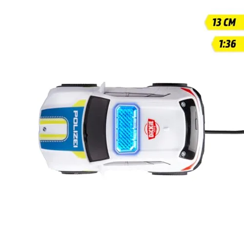 Dickie Toys ▫️ BMW XM Police Racer 1:36 13 cm, carro da polícia telecomandado para crianças a partir dos 3 anos, cabo de controlo remoto, luzes, vira para a frente e para trás, função «Try Me», versão 4