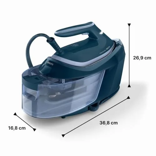 PHILIPS ▫️ PerfectCare Série 6000 Centro de engomagem, Vapor potente, Garantia contra queimaduras, Design compacto, Reservatório de água removível de 1,8 L, Sola SteamGlide Plus (PSG6023/20) 7