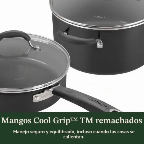 CUISINART ▫️ Ceramica XT - Conjunto de utensílios de cozinha antiaderentes | Conjunto de 11 panelas e frigideiras | Cerâmica antiaderente com titânio | Para todos os tipos de fogões, incluindo os de indução | Sem PFAS | Tampas 6