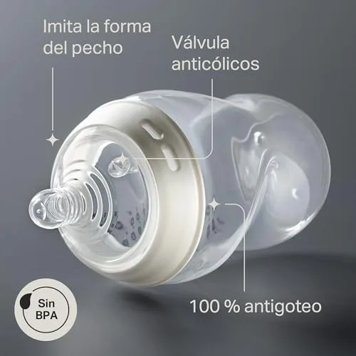 Tommee Tippee ▫️ Conjunto inicial Natural Start para recém-nascidos, biberões anticólicos de 150 ml e 260 ml com tetinas de fluxo lento e extralento, tetinas que imitam a forma do peito, autoesterilização 4