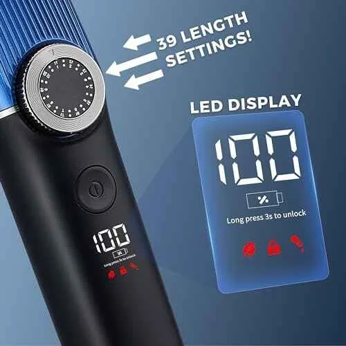 BARBERBOSS ▫️ Kit de higiene 5 em 1 para homem, aparador de barba sem fios, máquina de cortar cabelo, aparador corporal, aparador de detalhes e nariz, aparador de orelhas com botão de precisão 4