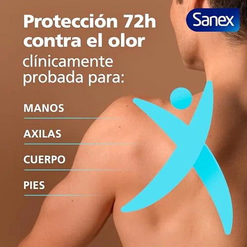 Sanex ▫️ Spray para Todo o Corpo Desodorizante Frescor Total 150 ml, Desodorizante para Mãos, Axilas, Corpo e Pés, 72 horas de proteção contra o odor clinicamente comprovada, hipoalergénico, suave para a pele, testado dermatologicamente 5