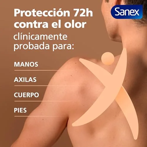 Sanex ▫️ Spray para Todo o Corpo Deo Sensível 150 ml, Desodorizante para as Mãos, Axilas, Corpo e Pés, 72 horas de proteção contra o odor clinicamente comprovada, hipoalergénico, suave para a pele, testado dermatologicamente 5