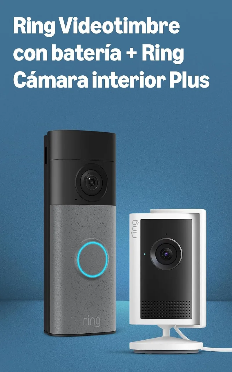 Ring ▫️ Videoporteiro com bateria + Câmara Interior Plus (última geração)